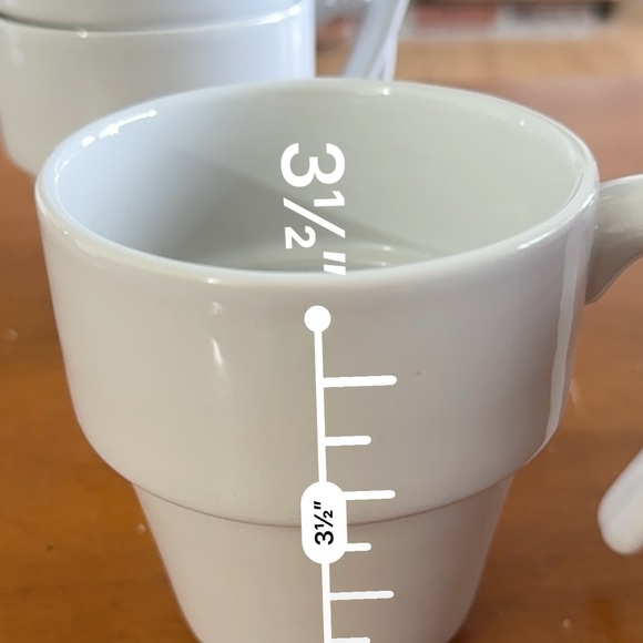 White Stackable Mugs Set - Picture 4 of 7